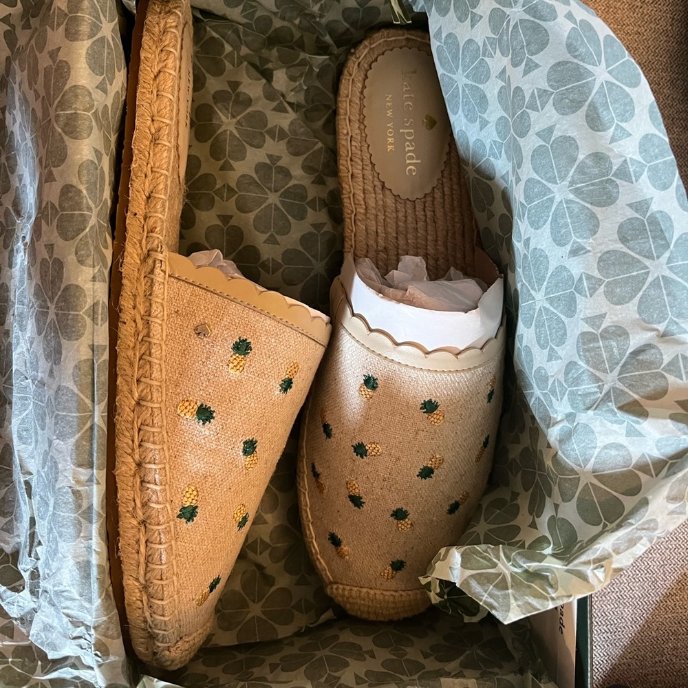 Kate Spade Beige Espadrilles with Woven Details